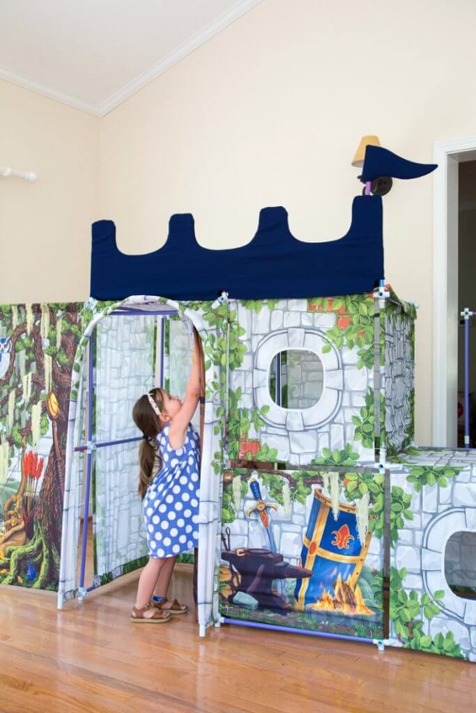 Fort Magic Castle and Covers - child walking through front door