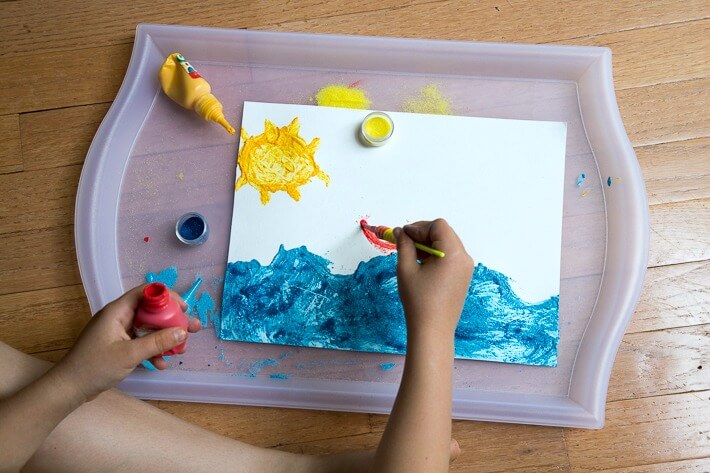 Painting and experimenting with the 3D Sand Painting Kit