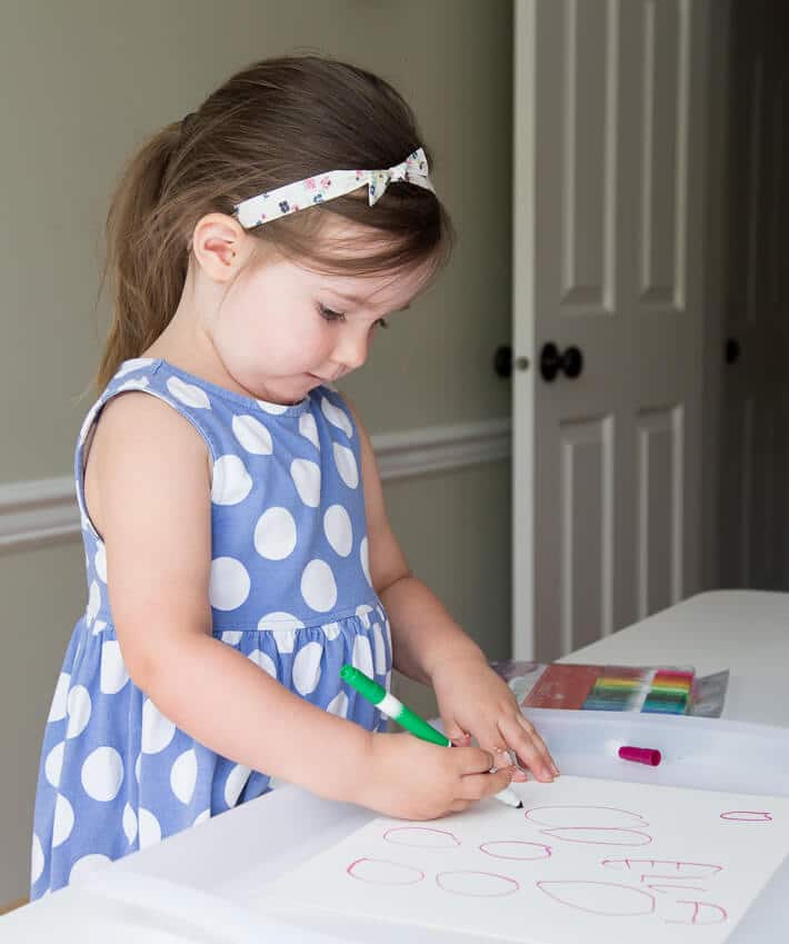 Preschooler Drawing and Writing with Markers - Exploring Art Supplies for Kids