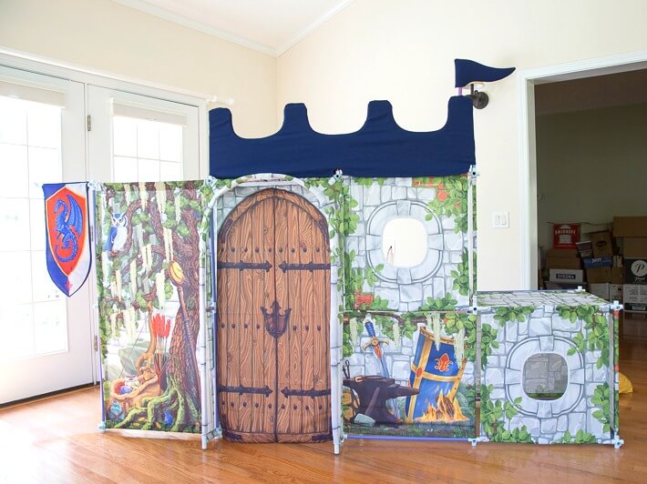 The Fort Magic Castle set up in the living room