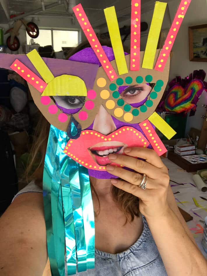 Making Cardboard Masks with Kids- the demo mask
