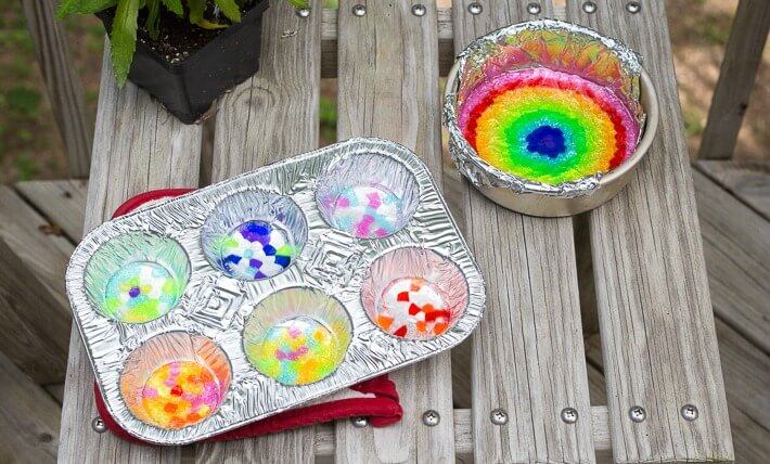 Plastic Beads Suncatchers Cooling in Pans