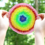 rainbow plastic bead suncatcher