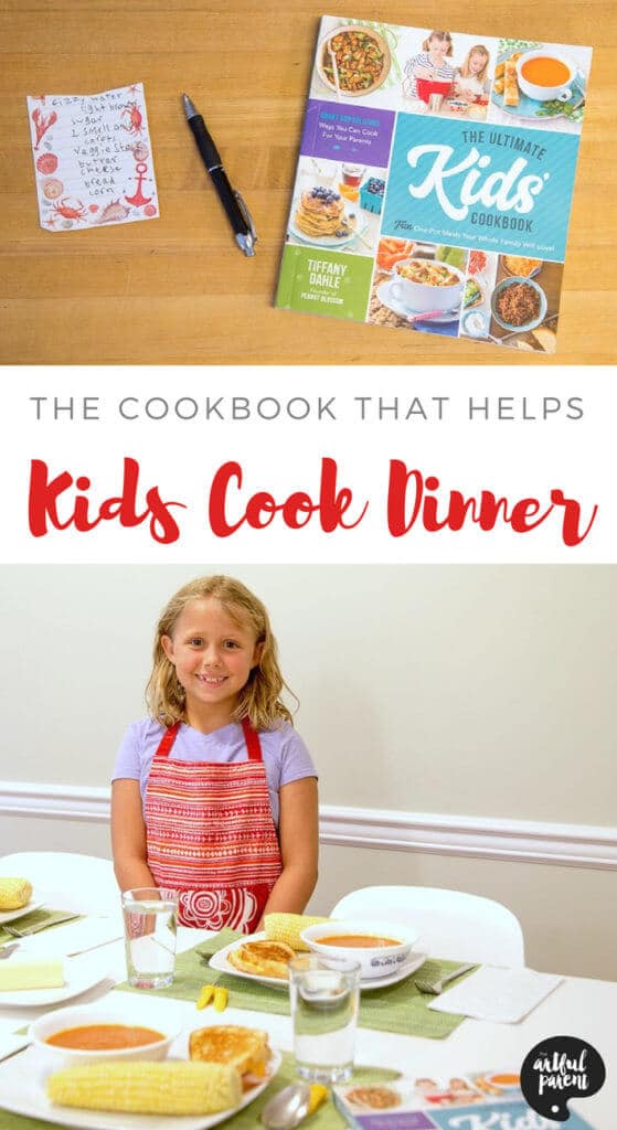 A kids cookbook that helps kids cook dinner? Yes, please! A review of The Ultimate Kids Cookbook by Tiffany Dahle with easy, family-friendly recipes. #ultimatekidscookbook #kidsinthekitchen #cookingwithkids #kidrecipe #familyrecipe #easyrecipes #kidfriendlyrecipes