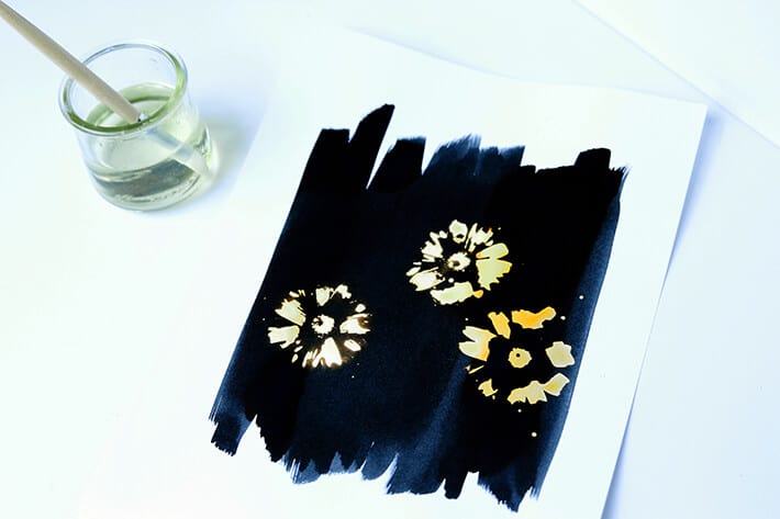 Flower prints made with Magic Paper