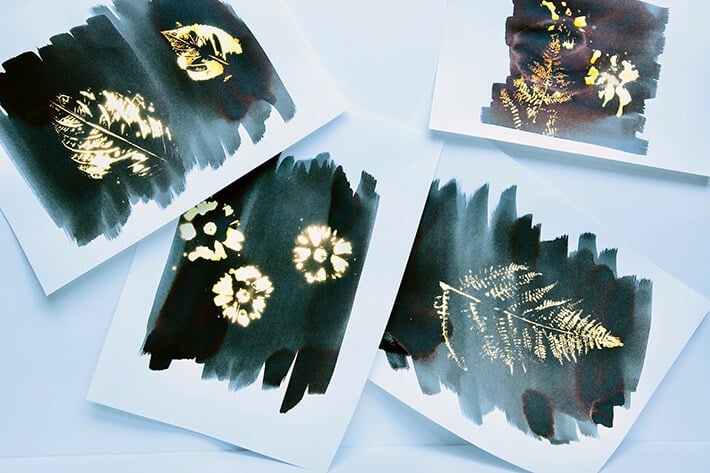 Nature prints made with Magic Paper
