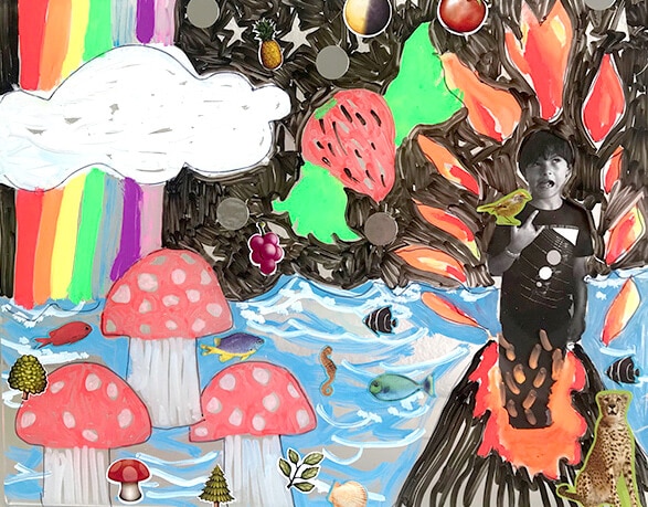 Dream worlds - mixed media art for kids