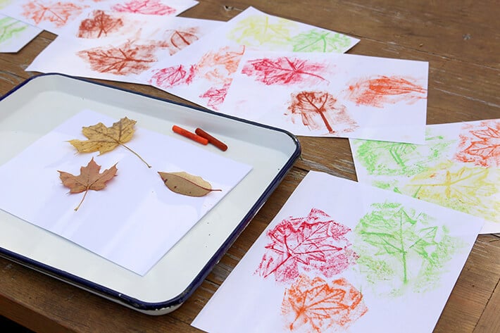 Fall Leaf Rubbings Activity for Kids