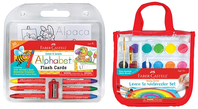 Faber Castell Color & Learn Alphabet Flash Cards & Faber Castell Young Artist Learn to Watercolor Set