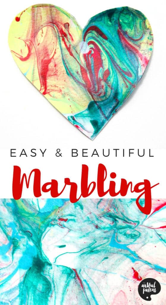 Paper Marbling with Acrylic Paint and Liquid Starch Pin