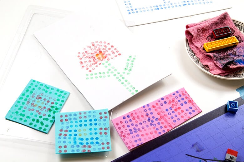 Create LEGO prints of flowers & patterns with just an ink pad & LEGOs