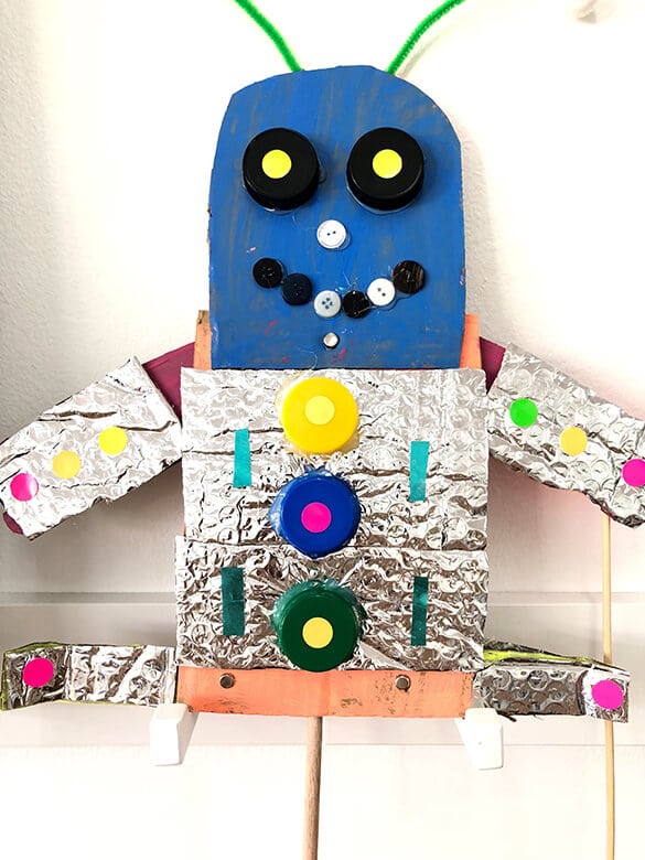 Finished robot puppet for kids