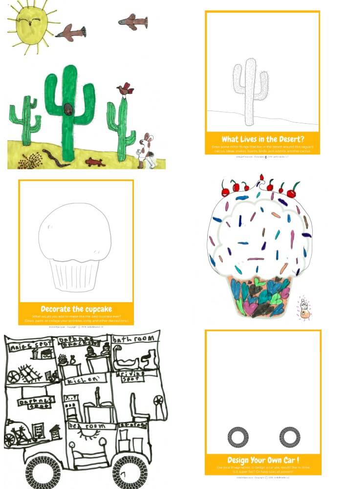 Easy Creative Drawing Activities for Kids (Drawing Prompts & Printables)