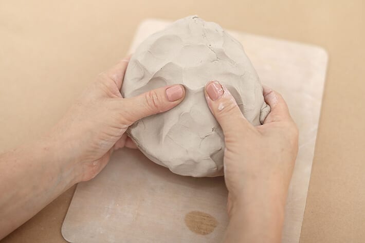 Step 1 – Rolling clay for clay relief tiles