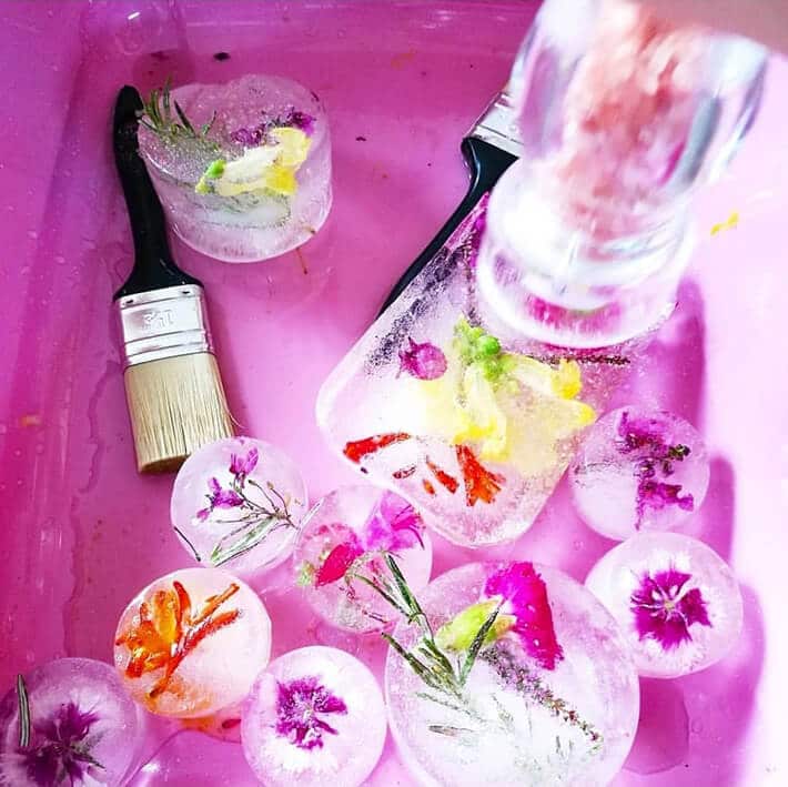 Make beautiful nature ice blocks for nature based play ideas for young children
