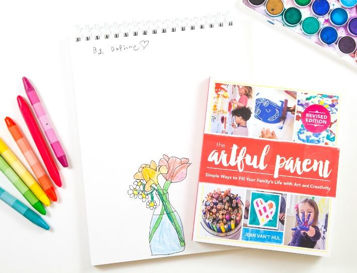 The New Artful Parent Book with Kids Drawing of a Flower Bouquet