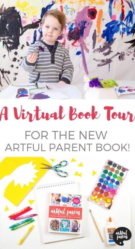 The revised edition of The Artful Parent book is here! Follow along with us on a virtual book tour each day as we have an amazing lineup of interviews, projects and giveaways celebrating my newly updated book! #creativehome #kidsart #kidscrafts #artsandcrafts #artforkids