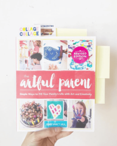 Collage Collage Instagram Photo of The Artful Parent Book with Post Its and Bookmarks