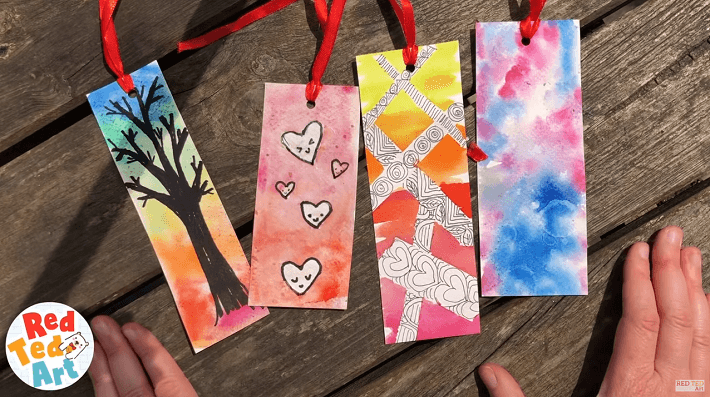 Easy Watercolor Bookmarks on Red Ted Art's YouTube Channel