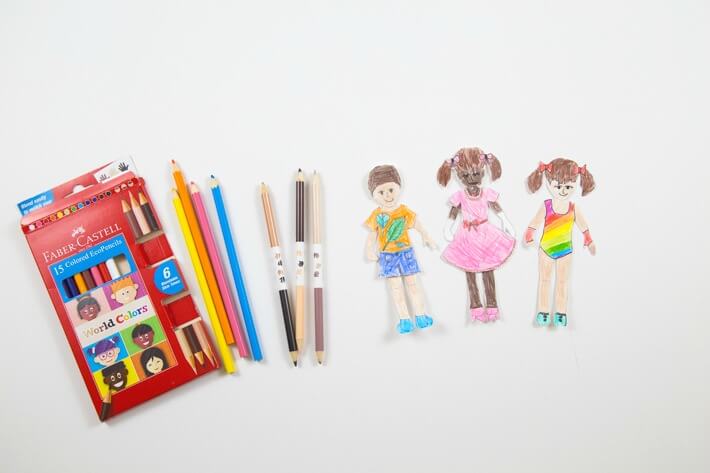 Faber-Castell World Colors Pencils and Colored Paper Dolls