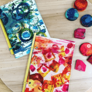 Melted Crayon Art Book Covers on ArtClassPDX Instagram
