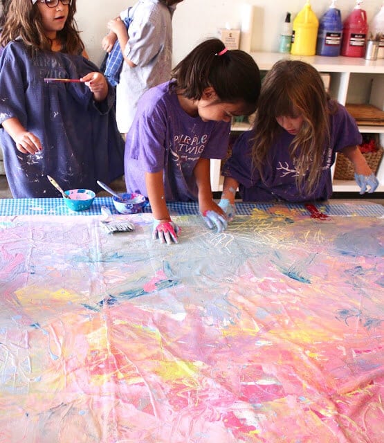 collaborative paintings on Purple Twig