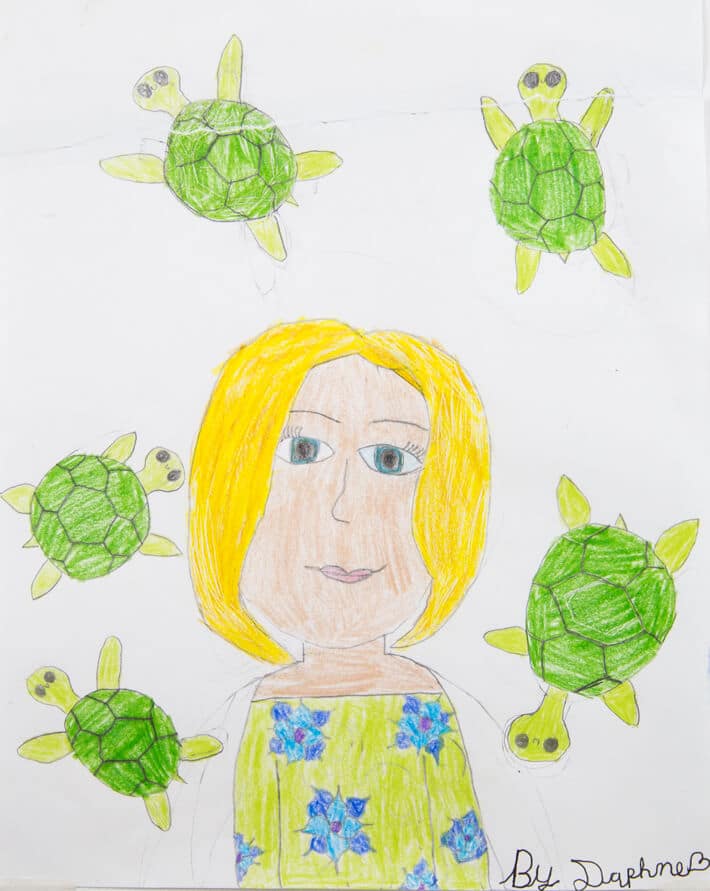 Daphne's Self Portrait with Turtles