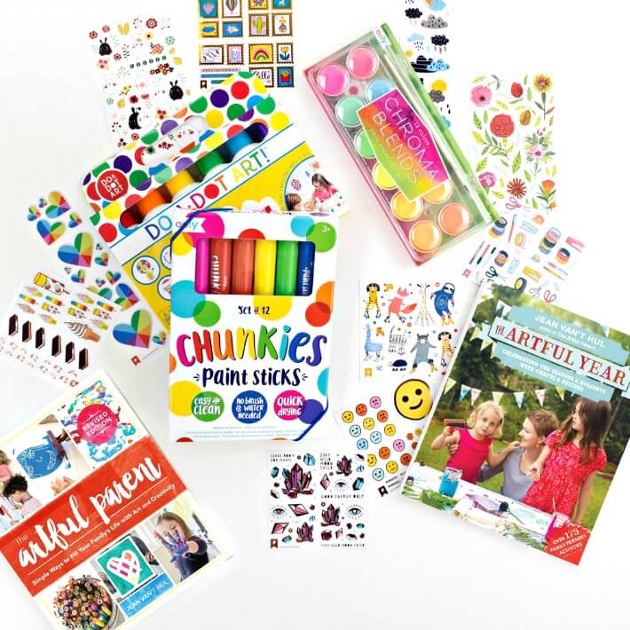 Pipsticks Sticker Club and Artful Parent Giveaway with Art Supplies and Books and Stickers for Kids