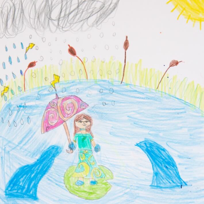Superhero Self Portraits for Kids - Control over water and weather