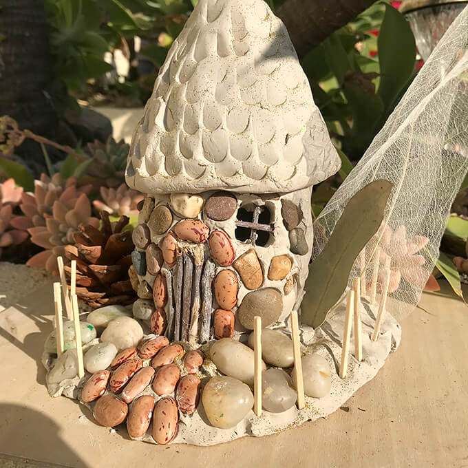 A fairy house for kids made with clay