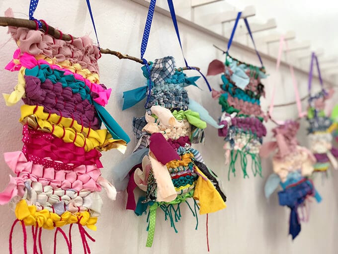 Colorful ribbon weavings for kids