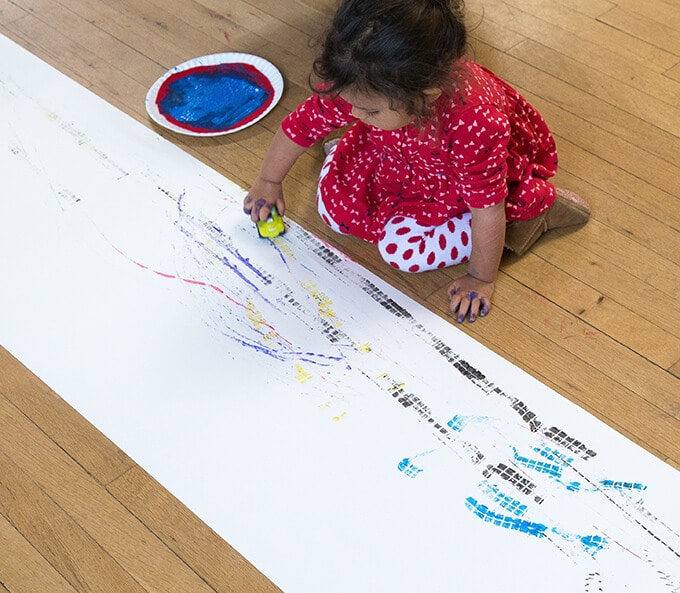 Painting with Wheels Easy Action Art Activity for Kids