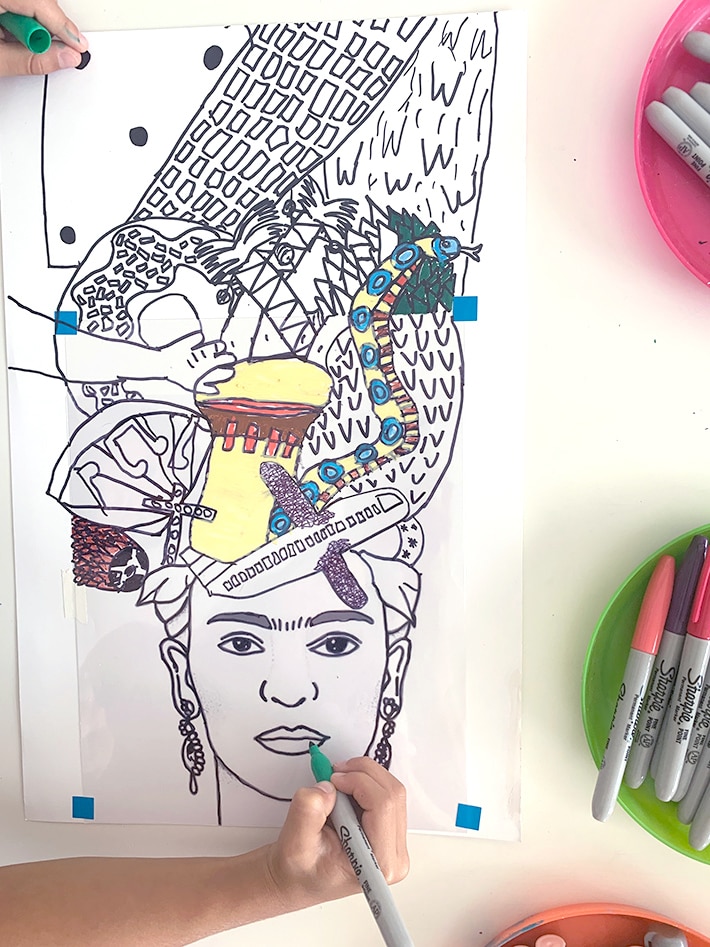 Creative exploration of identity with drawing prompt for kids