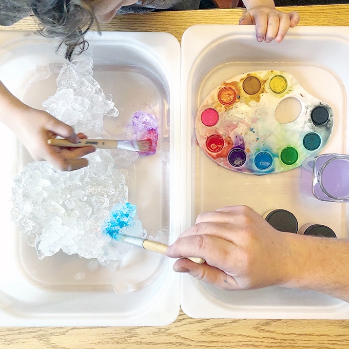 Rainbow Ice Painting with House of Art and Play