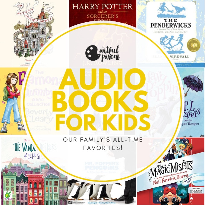 The Best Audio Books for Kids -- collage of books