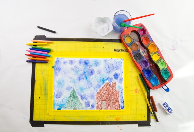Watercolor Art Activities for Kids - Starry Night Sky