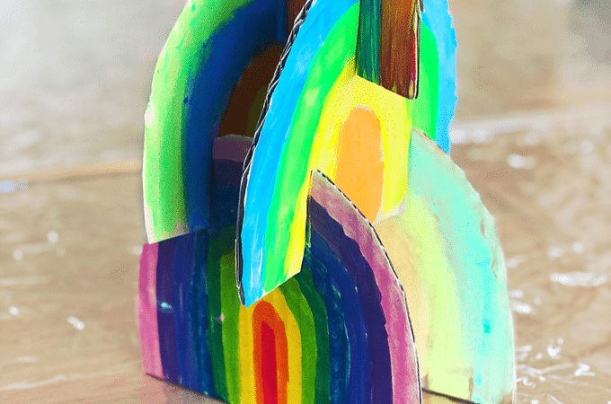 How to Make 3D Rainbow Cardboard Sculptures_FB