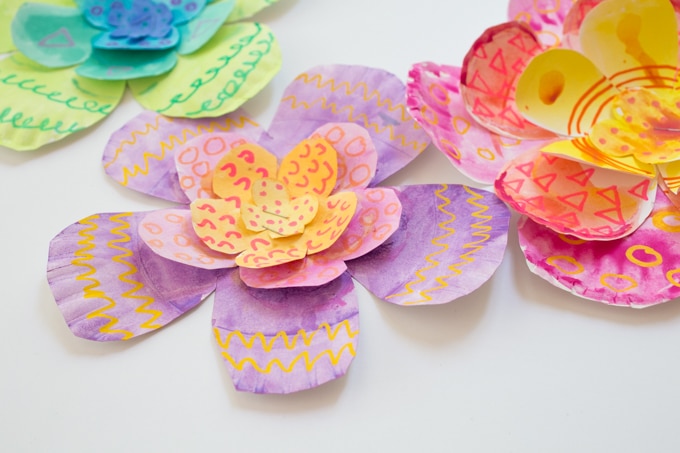 Watercolor Art Activities for Kids - Giant Paper Plate Flowers (6)