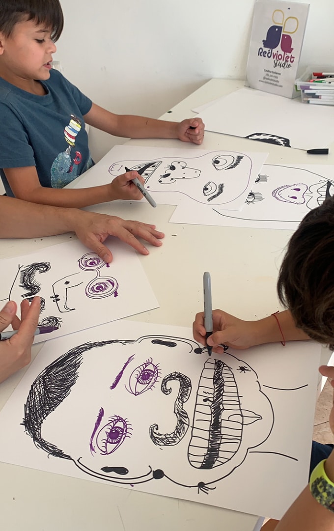 kids drawing faces