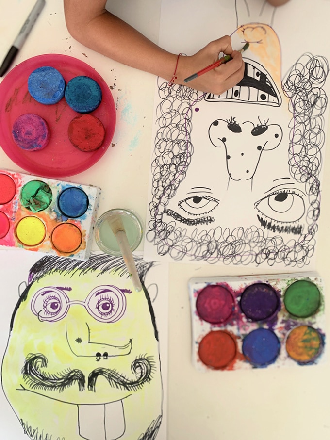 painting exquisite corpse faces