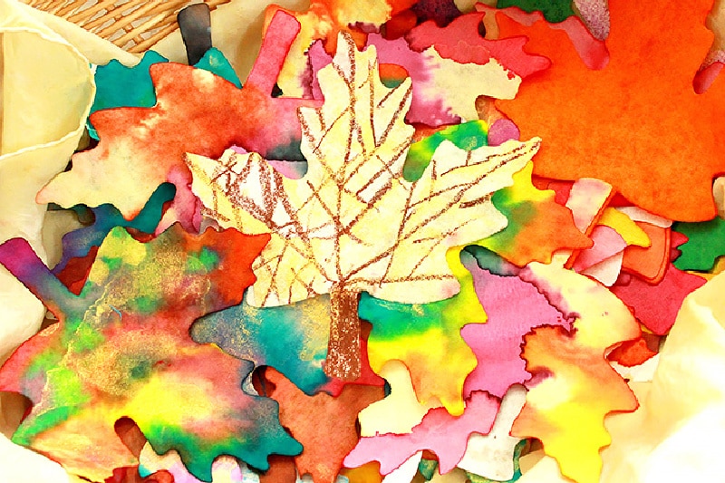 How To Make Painted Fall Paper Leaves For Kids From The Artful Year