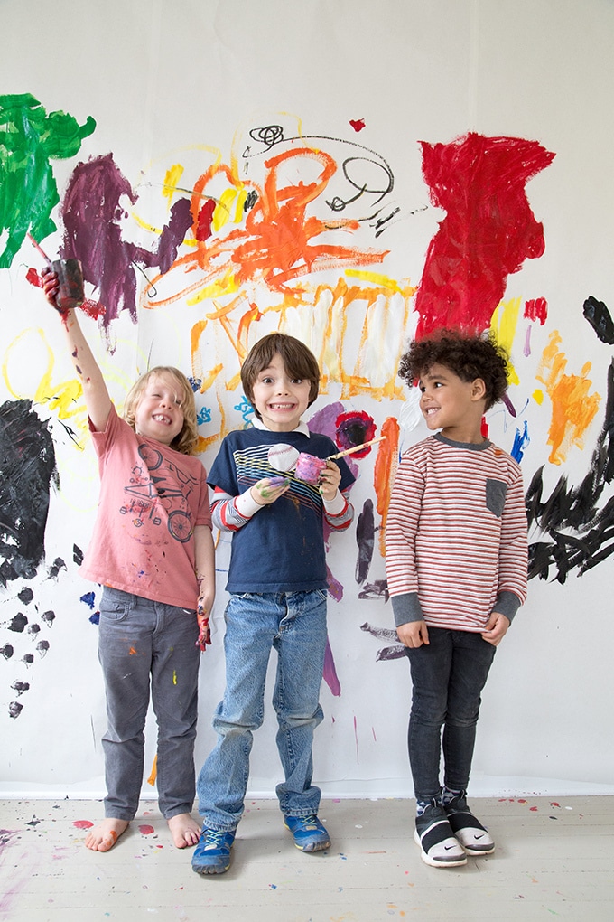 children connecting through art