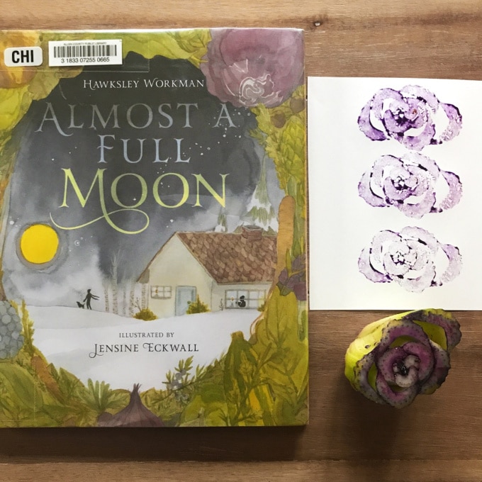 Almost a Full Moon book with celery prints