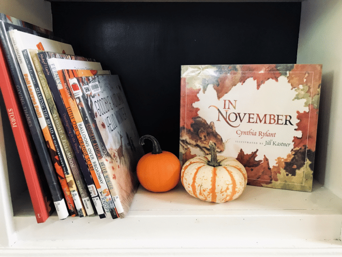 Bookshelf of seasonal home library for children