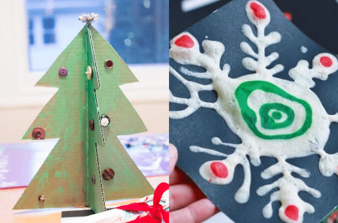 Christmas tree craft collage
