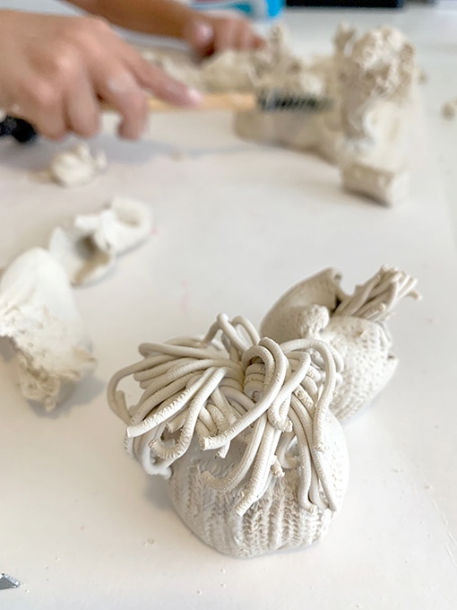 Clay coral sculpture