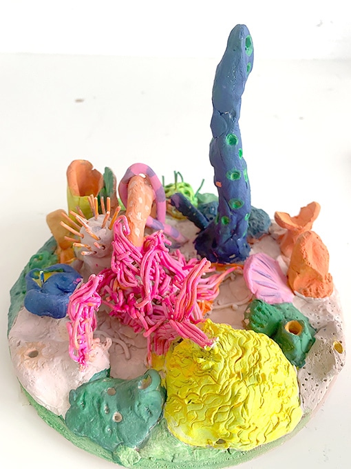 Painted coral sculpture