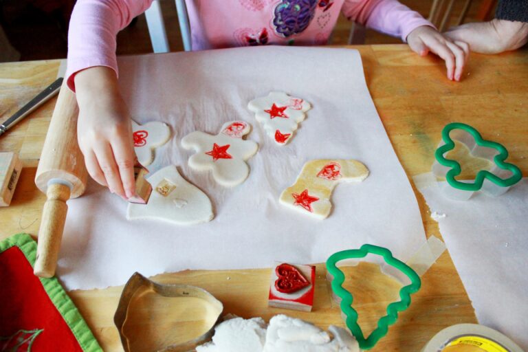 stamped salt dough ornament