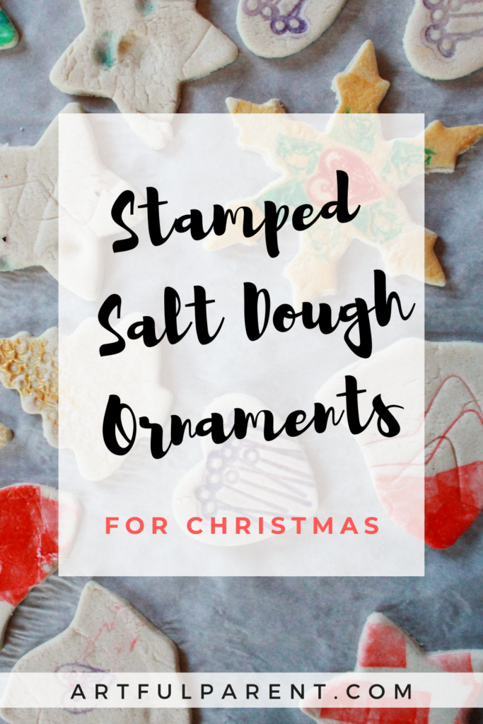 stamped salt dough ornament pin