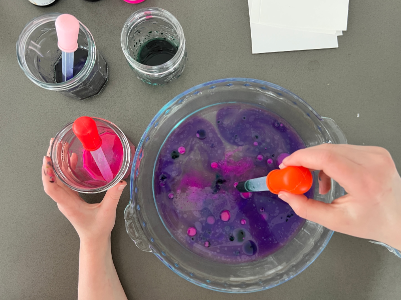 marbling with oil